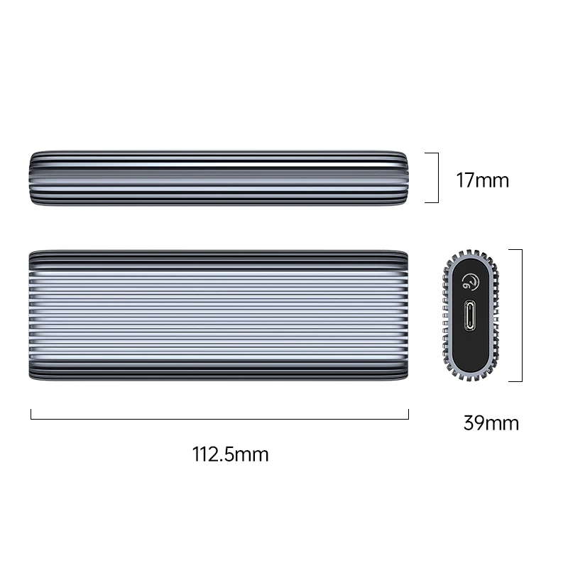 Orico външна кутия за диск Storage - Case - M.2 NVMe M-key 10 Gbps, Aluminium - AM2C3-G2-GY, AM2C3-G2-GY-BP