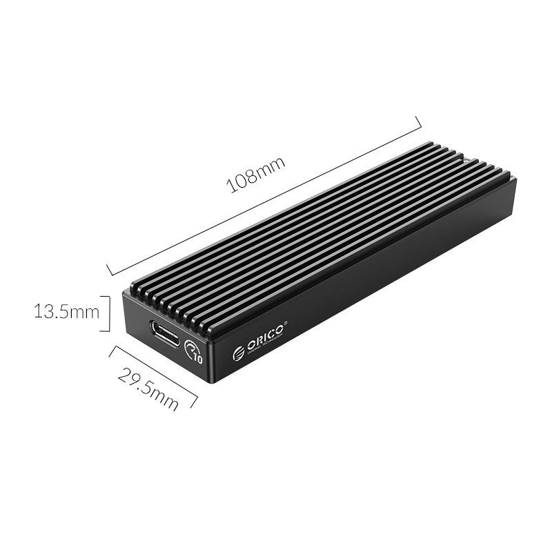 Orico външна кутия за диск Storage - Case - M.2 NVMe M-key 10 Gbps - M2PV-C3-BK-BP-M2PV-C3-BK-EP