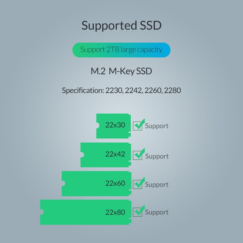 Orico външна кутия за диск Storage - Case - M.2 NVMe M-key 10 Gbps - PCM2-C3-SV, PCM2-C3-SV