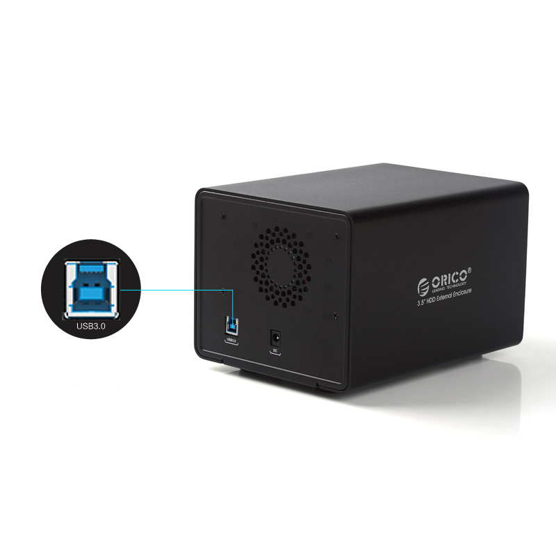Orico външна кутия за два диска Storage - Case - Dual Bay 3.5" Aluminium Black - 9528U3-9528U3-EU-BK-BP
