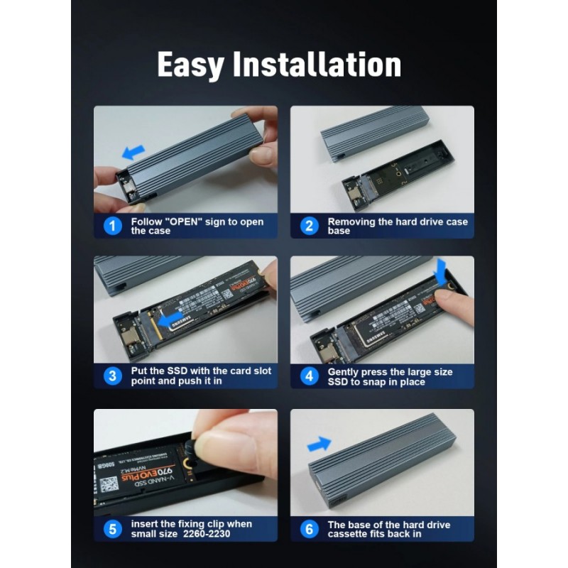 VCom външна кутия за диск Storage Case - M.2 NVMe M/B key - 10Gbps USB3.1 Type-C/A - CU850N, CU850N