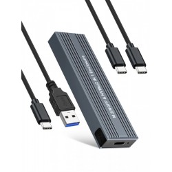 VCom външна кутия за диск Storage Case - M.2 NVMe/SATA/NGFF M/B key - 10Gbps USB3.1 Type-C/A - CU850SN