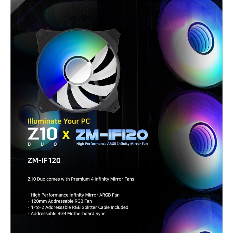 Zalman кутия Case EATX - Z10 DUO - Mesh/Tempered Glass, ZM-Z10-DUO