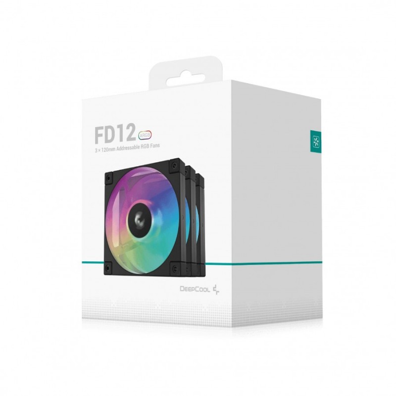 DeepCool Комплект вентилатори Fan Pack 3-in-1 3x120mm - FD12 Black, Addressable RGB, R-FD12-BKAPN3-G