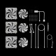 Gamdias Комплект вентилатори Fan Pack 3-in-1 3x120mm - AEOLUS P2-1203 White, Swappable Fan Blades (Reverse Fan Blades