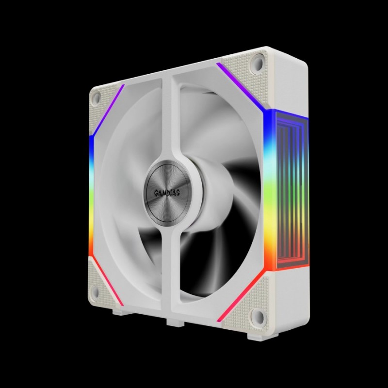Gamdias Комплект вентилатори Fan Pack 3-in-1 3x120mm - AEOLUS P2-1203 White, Swappable Fan Blades (Reverse Fan Blades