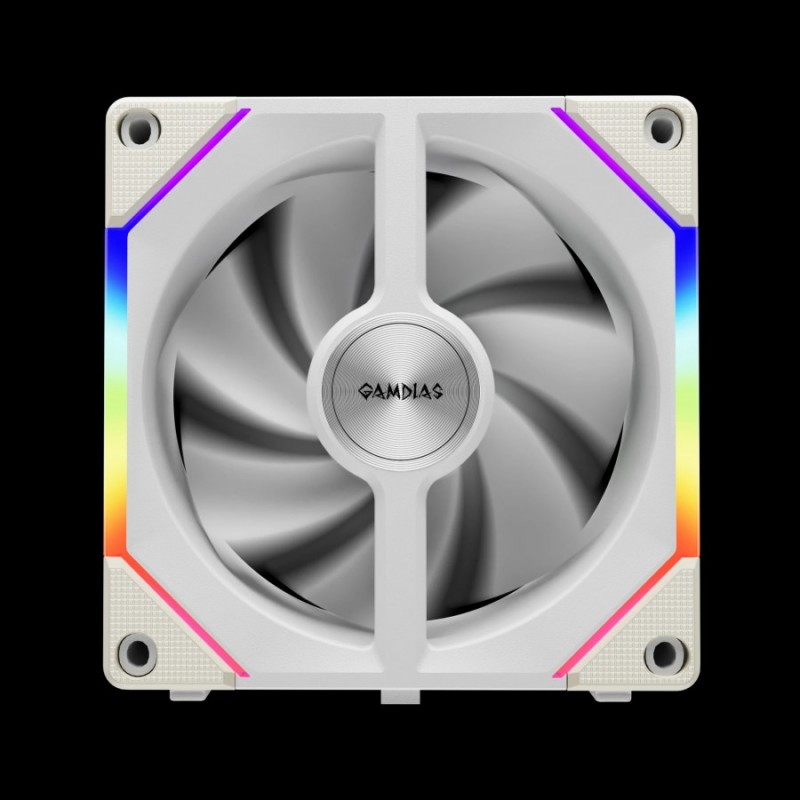 Gamdias Комплект вентилатори Fan Pack 3-in-1 3x120mm - AEOLUS P2-1203 White, Swappable Fan Blades (Reverse Fan Blades