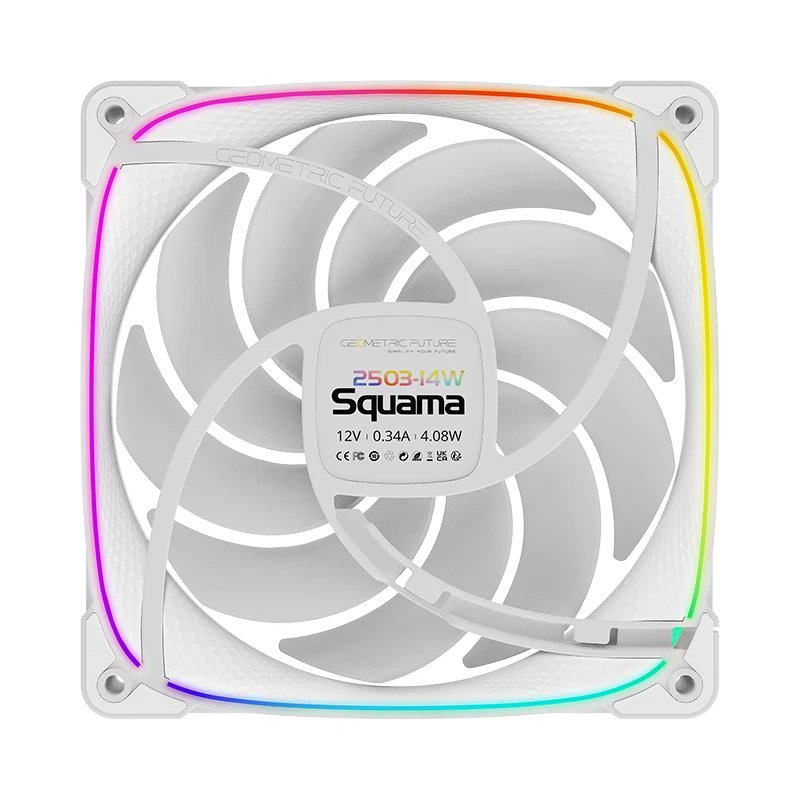 Geometric Future Комплект вентилатори Fan Pack 3-in-1 140 mm - Squama 2503W-14 White, GEO-2503W-14-PACK