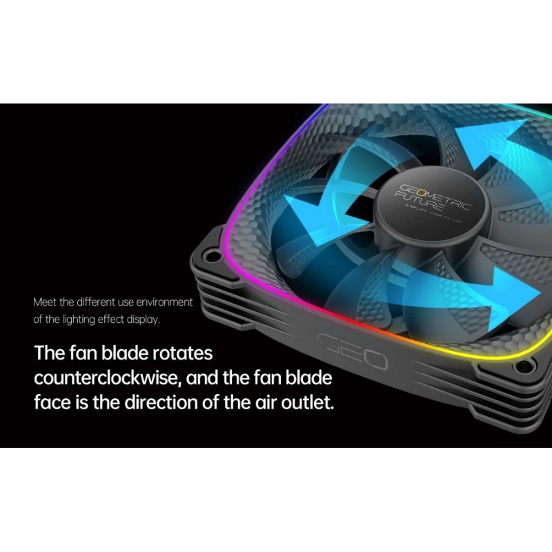 Geometric Future вентилатор Squama 2503R, REVERSE Fan, 120mm, ARGB, Black, 1F2503R112001