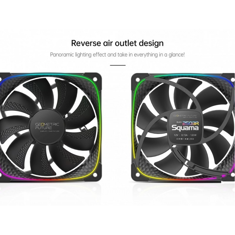 Geometric Future вентилатор Squama 2503R, REVERSE Fan, 120mm, ARGB, Black, 1F2503R112001