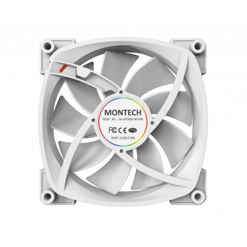 Montech вентилатор AX120 PWM, Fan 120mm, ARGB, White, MONTECH-AX120-PWM-WH