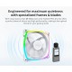 Montech вентилатор AX120 PWM, Fan 120mm, ARGB, White, MONTECH-AX120-PWM-WH