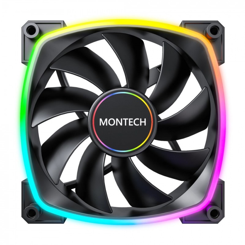 Montech вентилатор AX140 PWM, Fan 140mm, ARGB, Black, MONTECH-AX140-PWM-BK