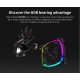 Montech вентилатор RX140 PWM, REVERSE Fan, 140mm, ARGB, Black, MONTECH-RX140-PWM-BK