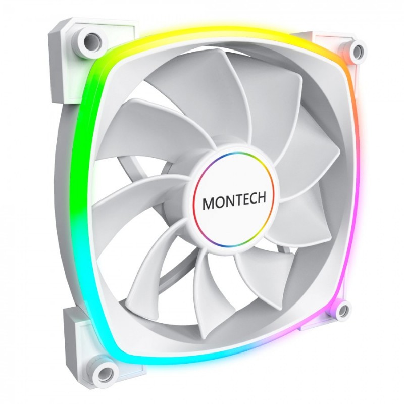 Montech вентилатор RX140 PWM, REVERSE Fan, 140mm, ARGB, White, MONTECH-RX140-PWM-WH