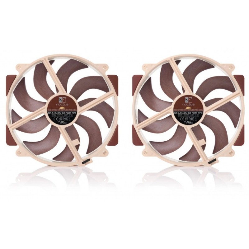 Noctua комплект вентилатори FAN SET 2 x Fan 140mm - NF-A14x25r G2 PWM Sx2-PP, NF-A14x25r-G2-PWM-Sx2-PP