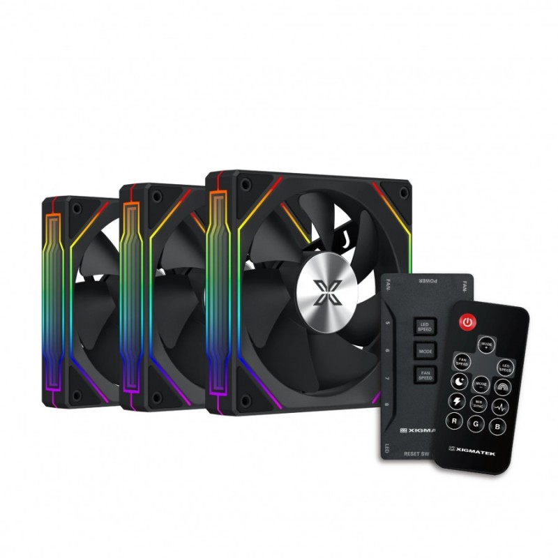 Xigmatek Комплект вентилатори Fan Pack 3-in-1 3x120mm - Infinity G22A - Infinity Mirror, A-RGB