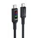 Acefast Кабел USB-C to USB-C Cable 100W 1.2m with LED display - C7-03 - Black, ACEFAST-C7-03-BK
