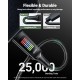 Acefast Кабел USB-C to USB-C Cable 100W 1.2m with LED display - C7-03 - Black, ACEFAST-C7-03-BK