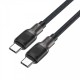 Acefast Кабел USB-C to USB-C Cable 60W Silicone braid 1.2m - C10-03 - Black, ACEFAST-C10-03