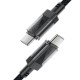 Acefast Кабел USB-C to USB-C Cable 60W Stainless steel in transparent shell 1.2m - C12-03 - Black, ACEFAST-C12-03-BK