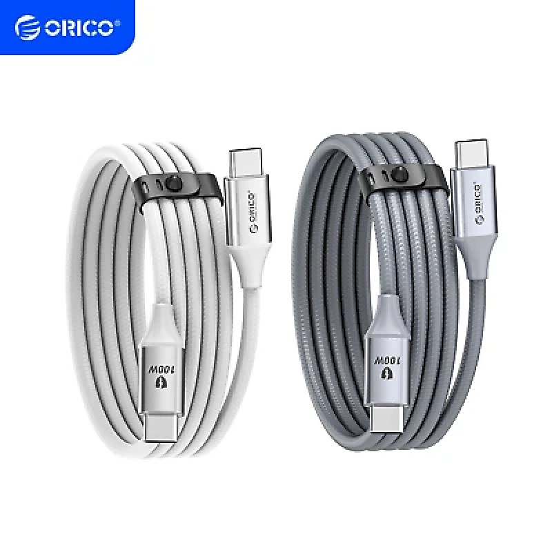 Orico кабел Cable USB C-to-C PD 100W Charging 1.0m White - CDX-100CC-WH, CDX-100CC-WH-BP
