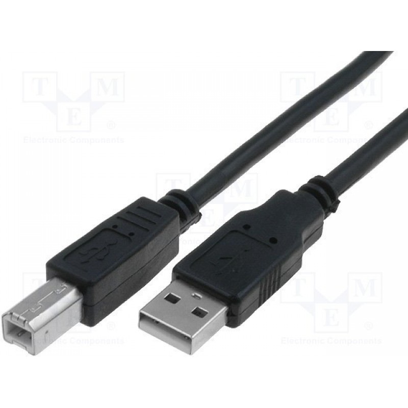 VCom Кабел USB 2.0 AM / BM Black - CU201-B-1.5m-CU201-B-1.5m