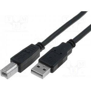 VCom Кабел USB 2.0 AM / BM Black - CU201-B-5m