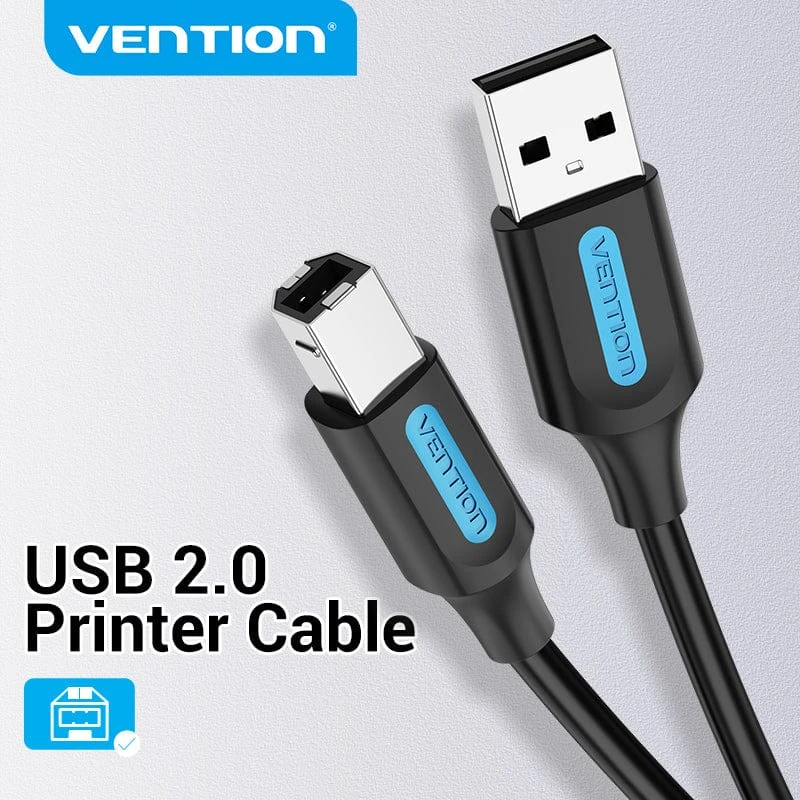 Vention Кабел USB 2.0 A Male to B Male, Black 1m - COQBF, COQBF