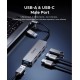 Orico хъб HUB USB-C/A 4 port - USB3.0 x 1, SD/TF x 2, USB2.0 x 2, USB-C x 2, Aluminium - YSA6-U3-GY, YSA6-U3-GY-BP