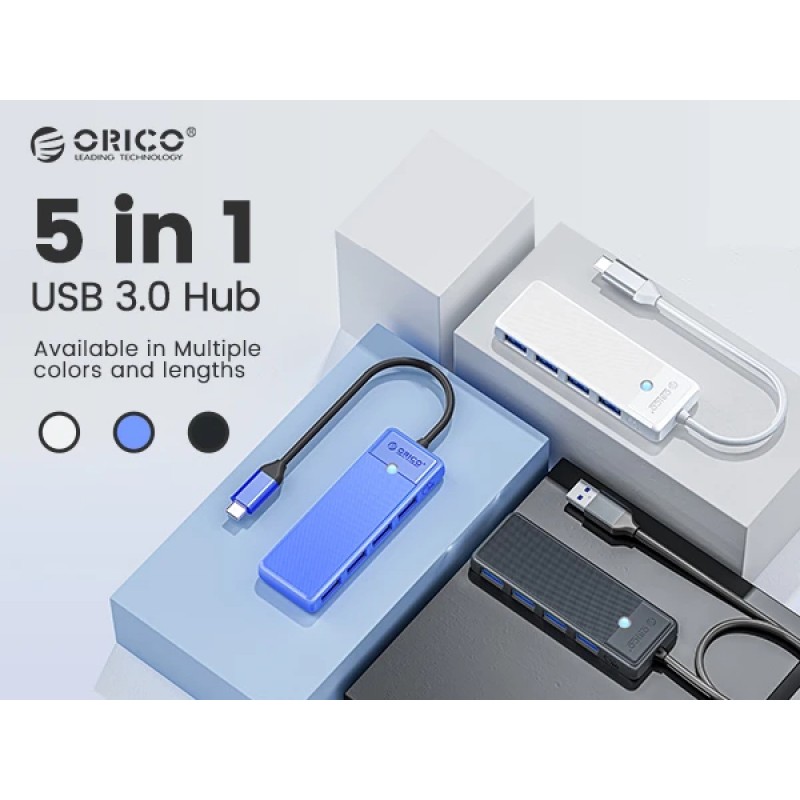 Orico хъб USB3.1 HUB Type-C - 3 x USB3.0, SD, TF - PAPW3AT-C3-015-BK, PAPW3AT-C3-015-BK-EP