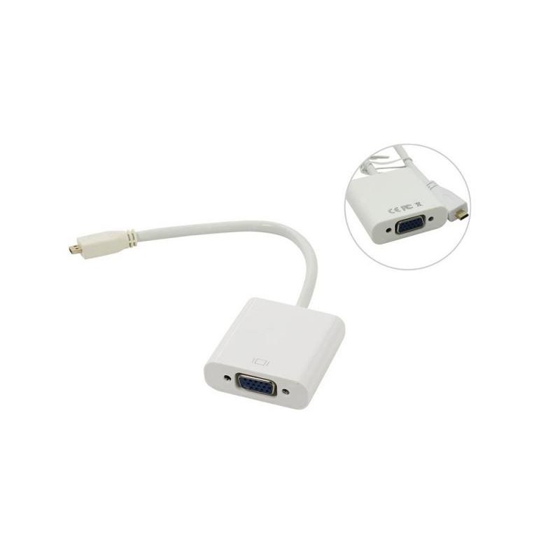 VCom Адаптер Adapter Micro HDMI DM to VGA F White - CG593-0.15m-CG593-0.15m