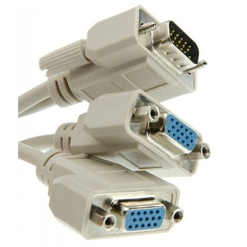 VCom Сплитер VGA splitter HD15 M - 2xHD15 F - CG021-0.2m-CG021-0.2m