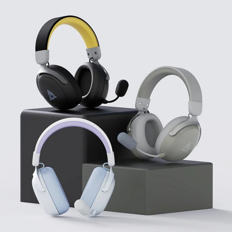 Ajazz безжични геймърски слушалки Wireless Gaming Headphones - AHM08 MAX Purple, White, Blue - Bluetooth , 2.4G