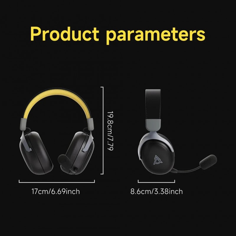 Ajazz безжични геймърски слушалки Wireless Gaming Headphones - AHM08 MAX Purple, White, Blue - Bluetooth , 2.4G