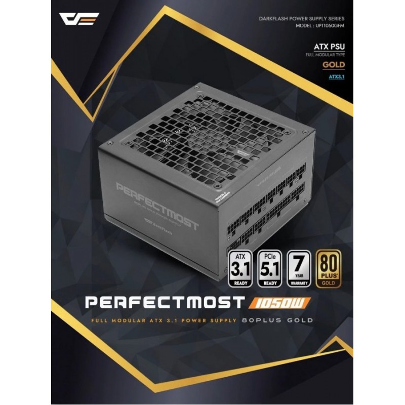 Darkflash захранване PSU ATX 3.1 1050W Gold, Full Modular, PCIe 5.1 - PMT1050 A3