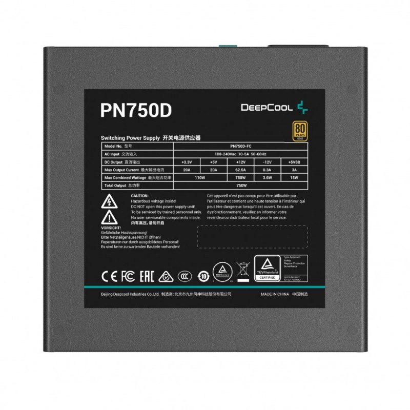 DeepCool захранване PSU ATX 3.1 750W Gold - PN750D, R-PN750D-FC0B-EU