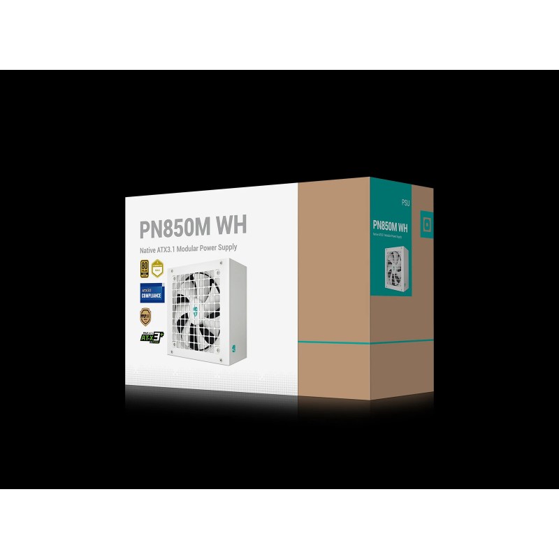 DeepCool захранване PSU ATX 3.1 850W Gold, Full Modular - PN850-M White, R-PN850M-FC0W-JGEU