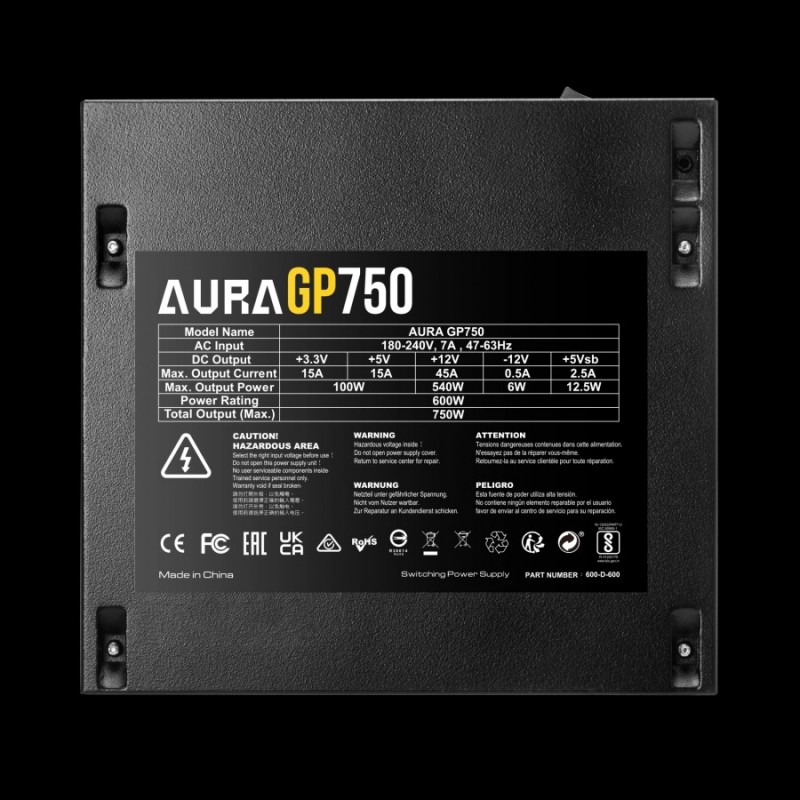 Gamdias захранване PSU 750W - AURA GP750, GAMDIAS-AURA-GP750