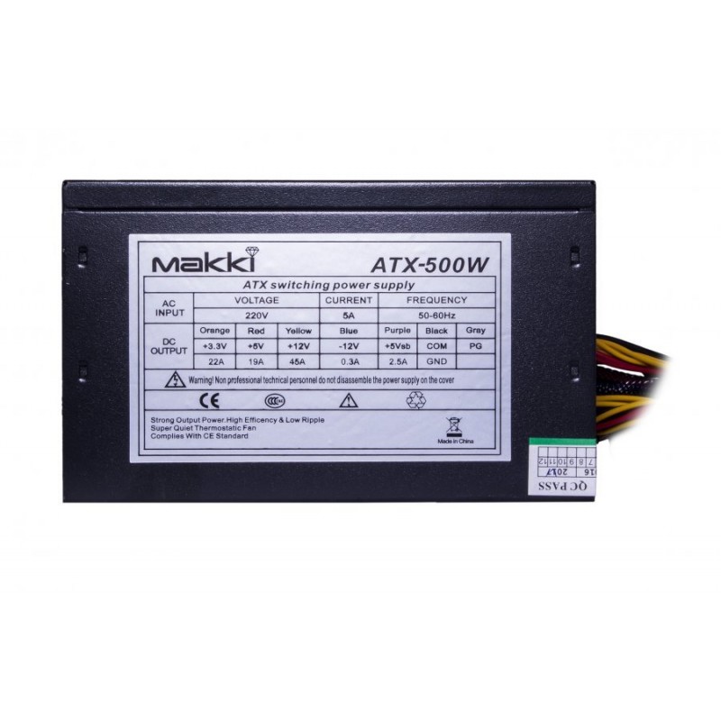 Makki Захранване PSU ATX-500W MAKKI-ATX-500-B-PCIE-MAKKI-ATX-500-B-PCIE