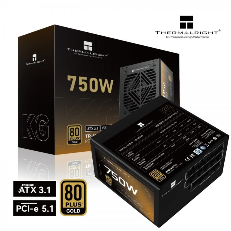 Thermalright захранване PSU ATX 3.1 750W Gold, Full Modular - TR-KG750, TR-KG750