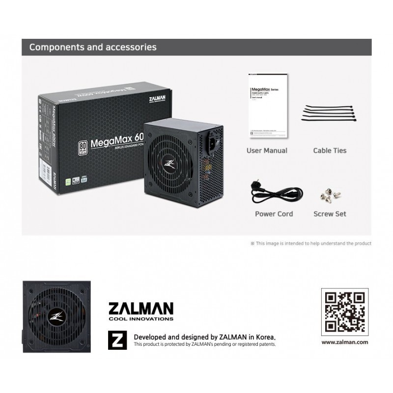 Zalman захранване PSU MegaMax 600W 80+ ZM600-TXII-ZM600-TXII