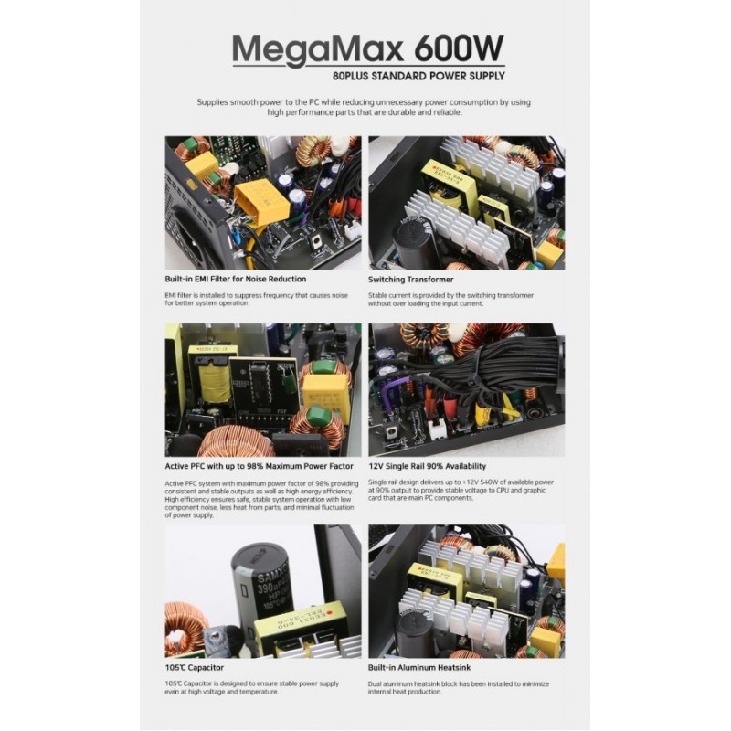 Zalman захранване PSU MegaMax 600W 80+ ZM600-TXII-ZM600-TXII