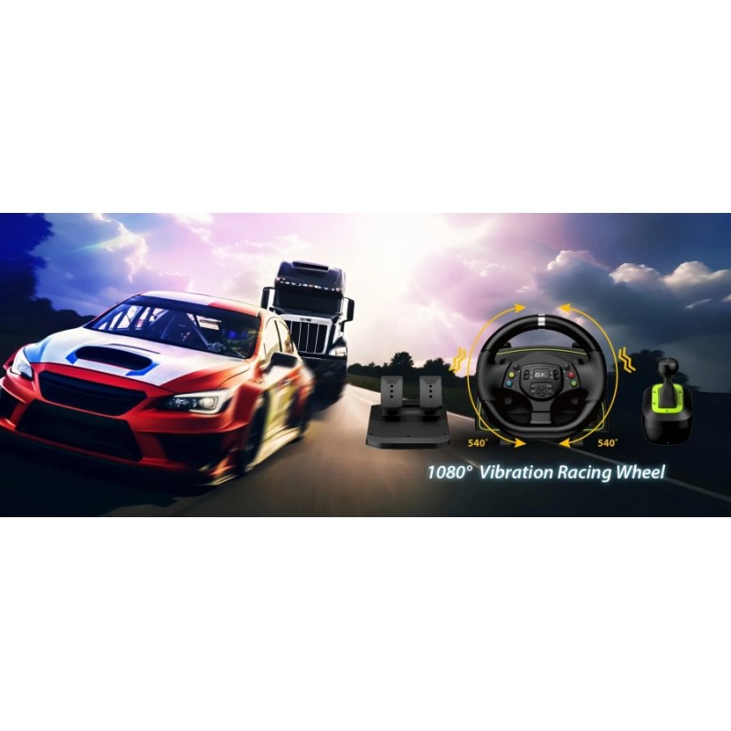 Genius волан с педали Racing Wheel with pedals SpeedMaster X2 - Gear shifter, Pedals, Dual-motor vibration