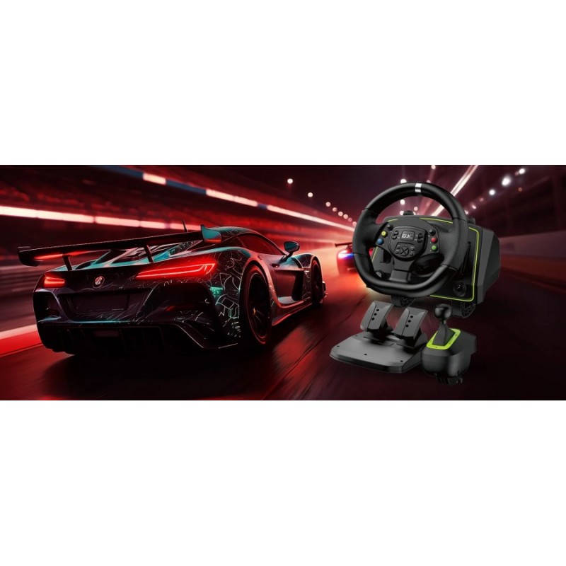 Genius волан с педали Racing Wheel with pedals SpeedMaster X2 - Gear shifter, Pedals, Dual-motor vibration