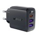 Acefast Универсално зарядно за стена Charger Wall GaN PD 35W - A57 - USB-C x 1, USB-A x 2, Black, ACEFAST-A57-BK