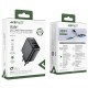 Acefast Универсално зарядно за стена Charger Wall GaN PD 35W - A57 - USB-C x 1, USB-A x 2, Black, ACEFAST-A57-BK