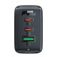 Acefast Универсално зарядно за стена Charger Wall GaN PD65W - A41 - USB-C x 2, USB-A x 1, Black, ACEFAST-A41-BK