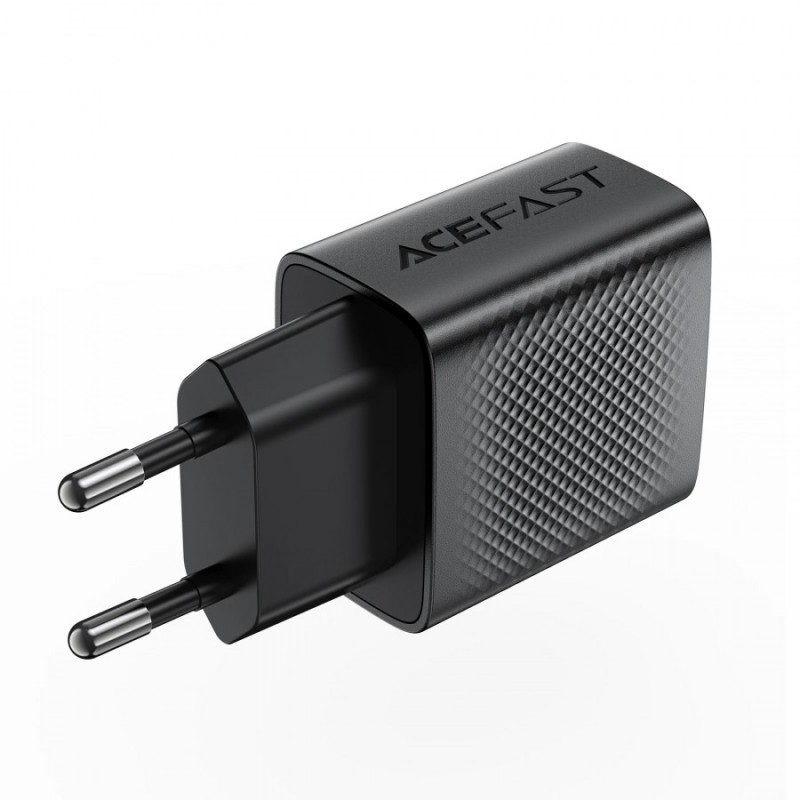 Acefast Универсално зарядно за стена Charger Wall GaN Quick Charge 18W - A90 - USB-A x 1, Black, ACEFAST-A90-BK