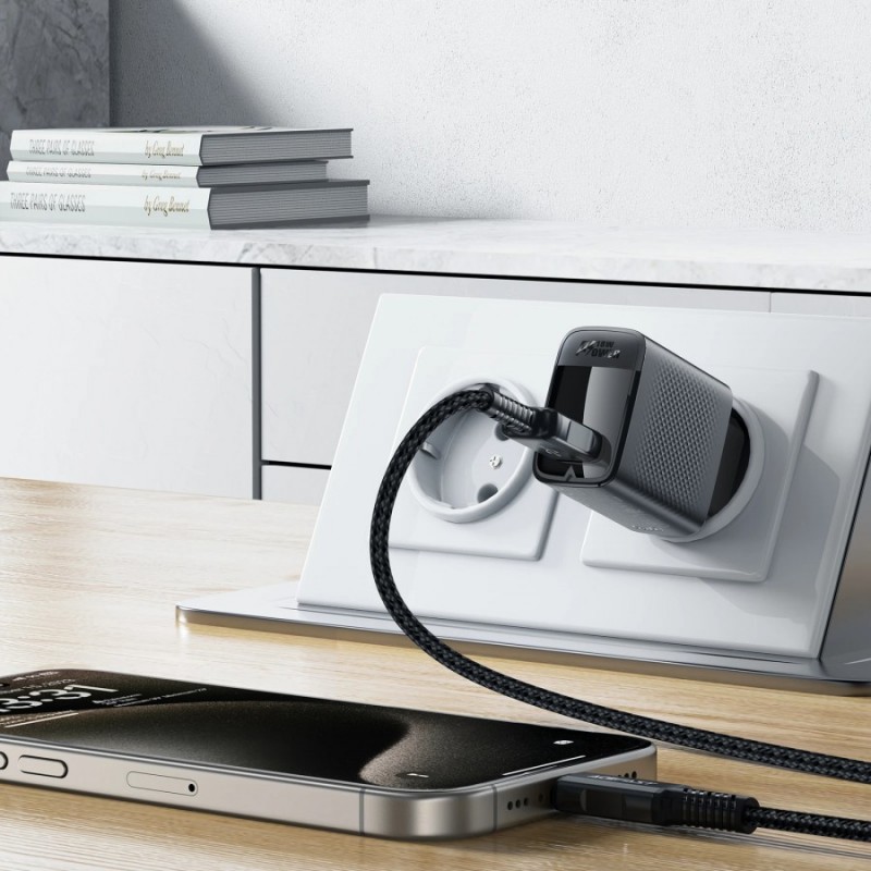 Acefast Универсално зарядно за стена Charger Wall GaN Quick Charge 18W - A90 - USB-A x 1, Black, ACEFAST-A90-BK